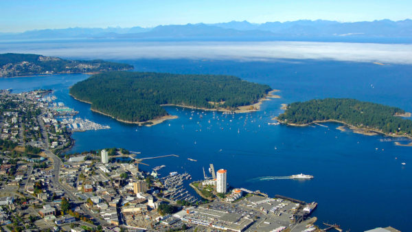 Photo of Nanaimo Harbour from drone.